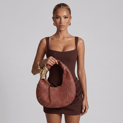 👁️ Schiaparelli Surrealist Hobo Bag – Statement Leather Shoulder Bag - MASTERPIECE