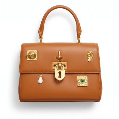 Schiaparelli Top-Handle Bag – Tan Gold Hardware 👜✨ large - MASTERPIECE