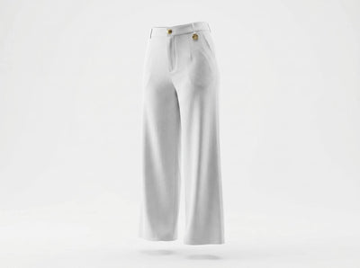 🤍✨ Schiaparelli White Tailored Vest & Wide-Leg Pants Full Set - MASTERPIECE