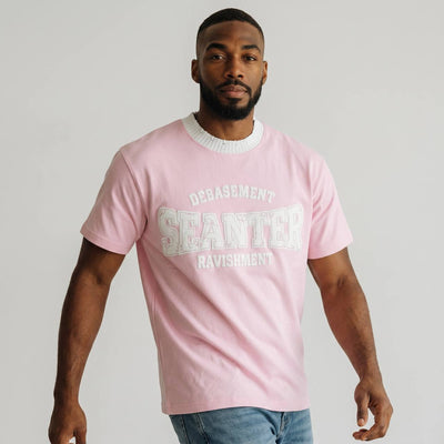 Seanter Oversized Graphic T-Shirt – Baby Pink Edition 🌸✨ - MASTERPIECE