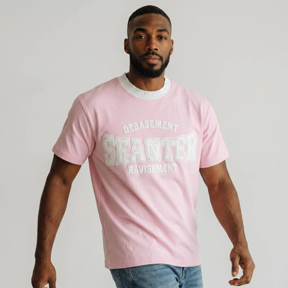 Seanter Oversized Graphic T-Shirt – Baby Pink Edition 🌸✨ - MASTERPIECE
