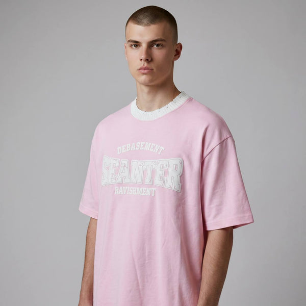 Seanter Oversized Graphic T-Shirt – Baby Pink Edition 🌸✨