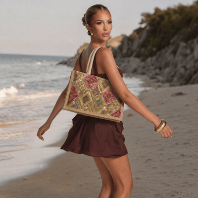 ✨ Sequin Beach Tote Bag – Multicolor Sparkle Edition ✨ - MASTERPIECE