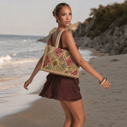 ✨ Sequin Beach Tote Bag – Multicolor Sparkle Edition ✨ - MASTERPIECE