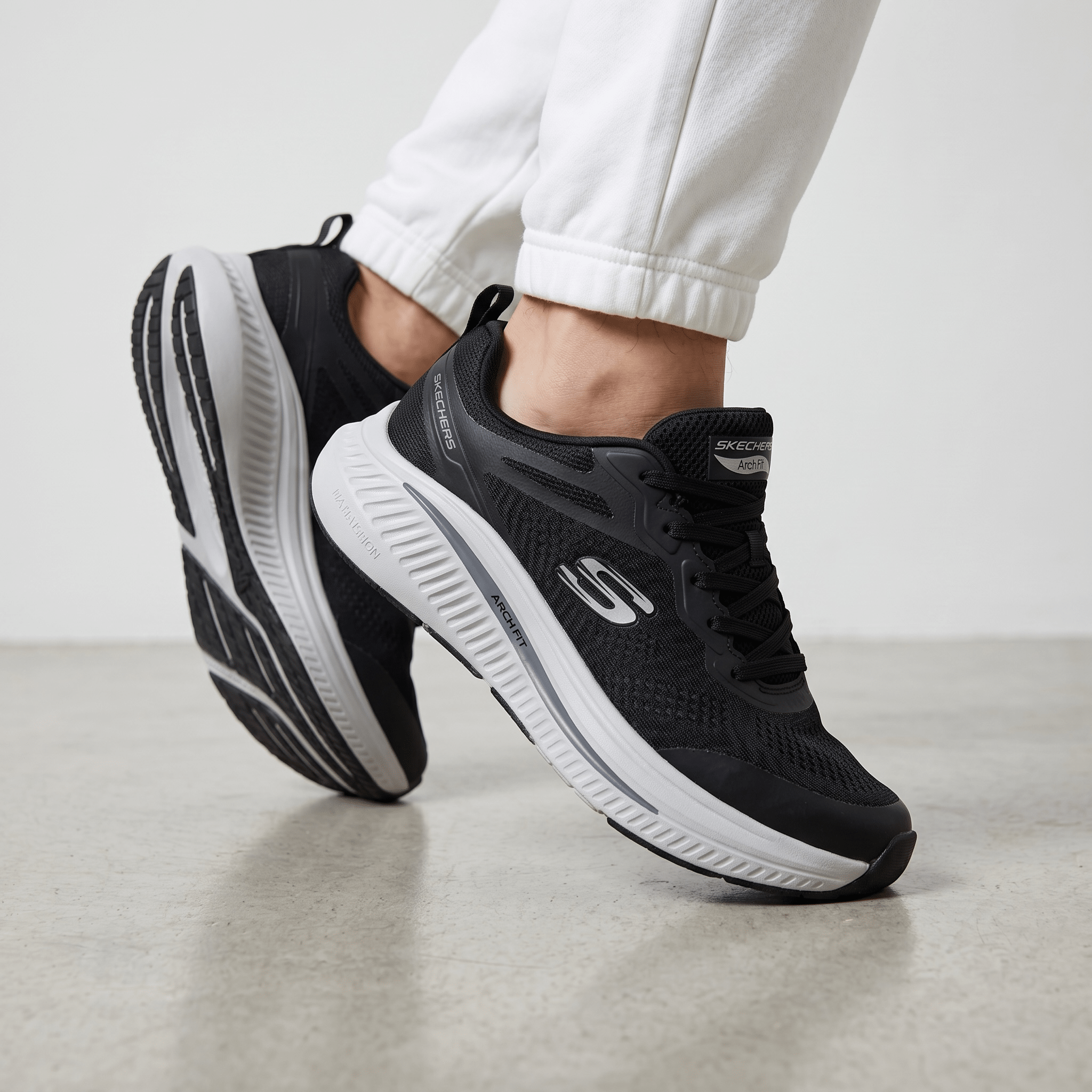 🖤 Skechers Arch Fit Walking Shoes – Black - MASTERPIECE