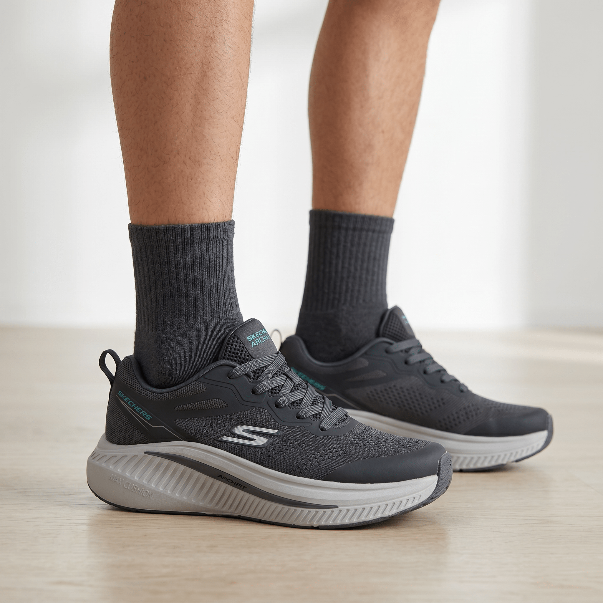 🩶 Skechers Arch Fit Walking Shoes – Charcoal Grey - MASTERPIECE