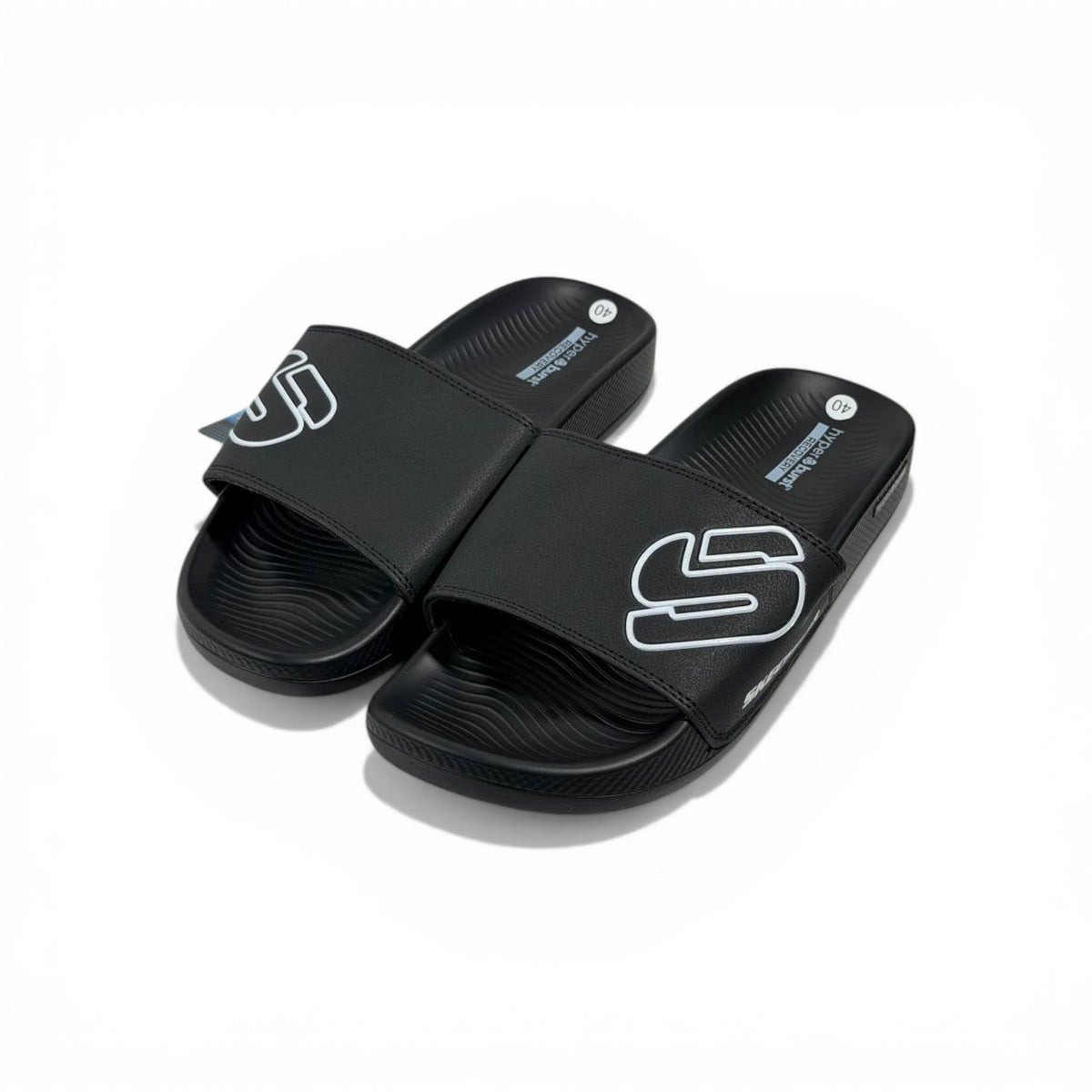 Skechers Black Slides – Next Level Comfort & Style ⚡🩴 - MASTERPIECE
