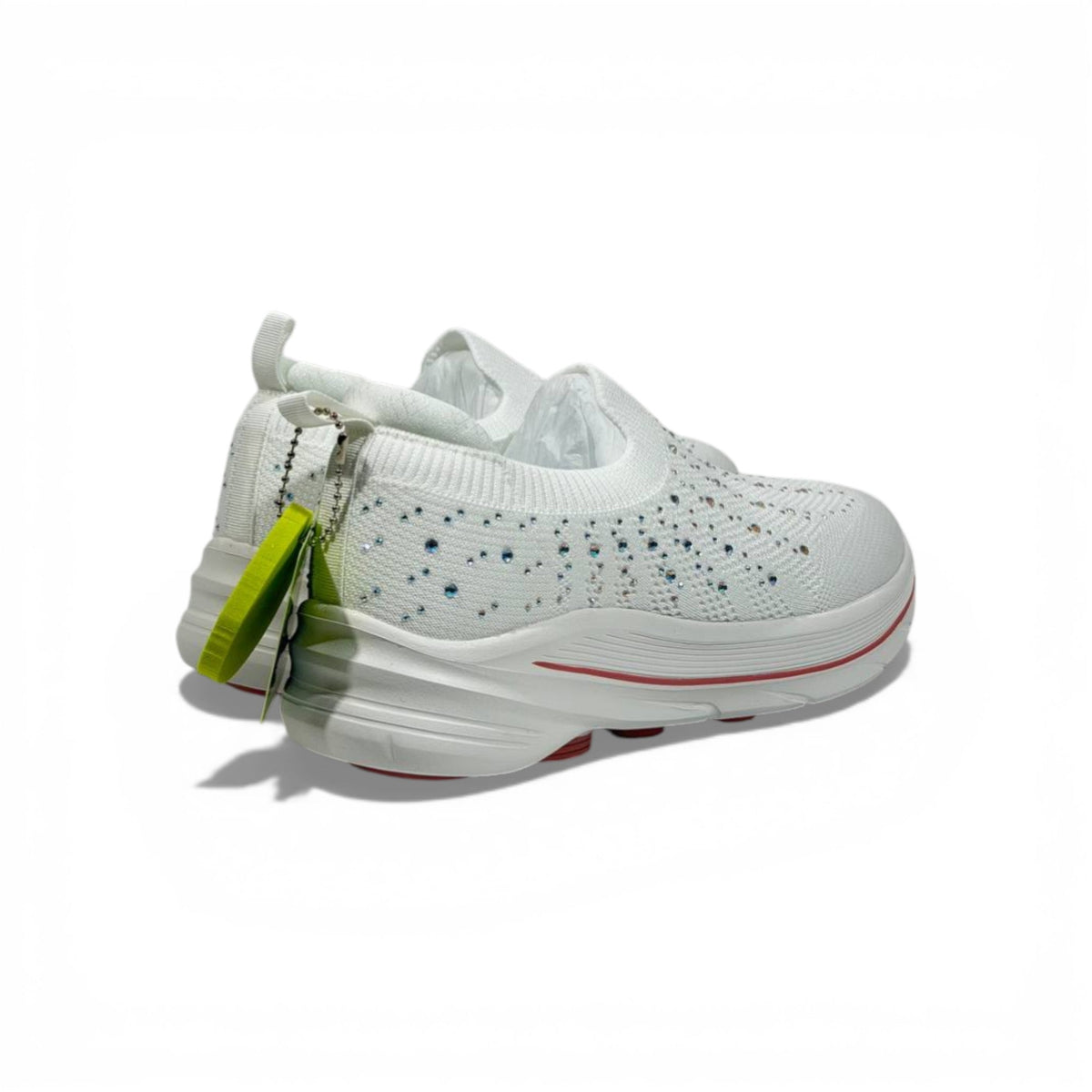 Skechers Crystal Knit Slip-On Sneakers – White Comfort Walking Shoes ✨👟 | Lightweight Breathable Trainers - MASTERPIECE