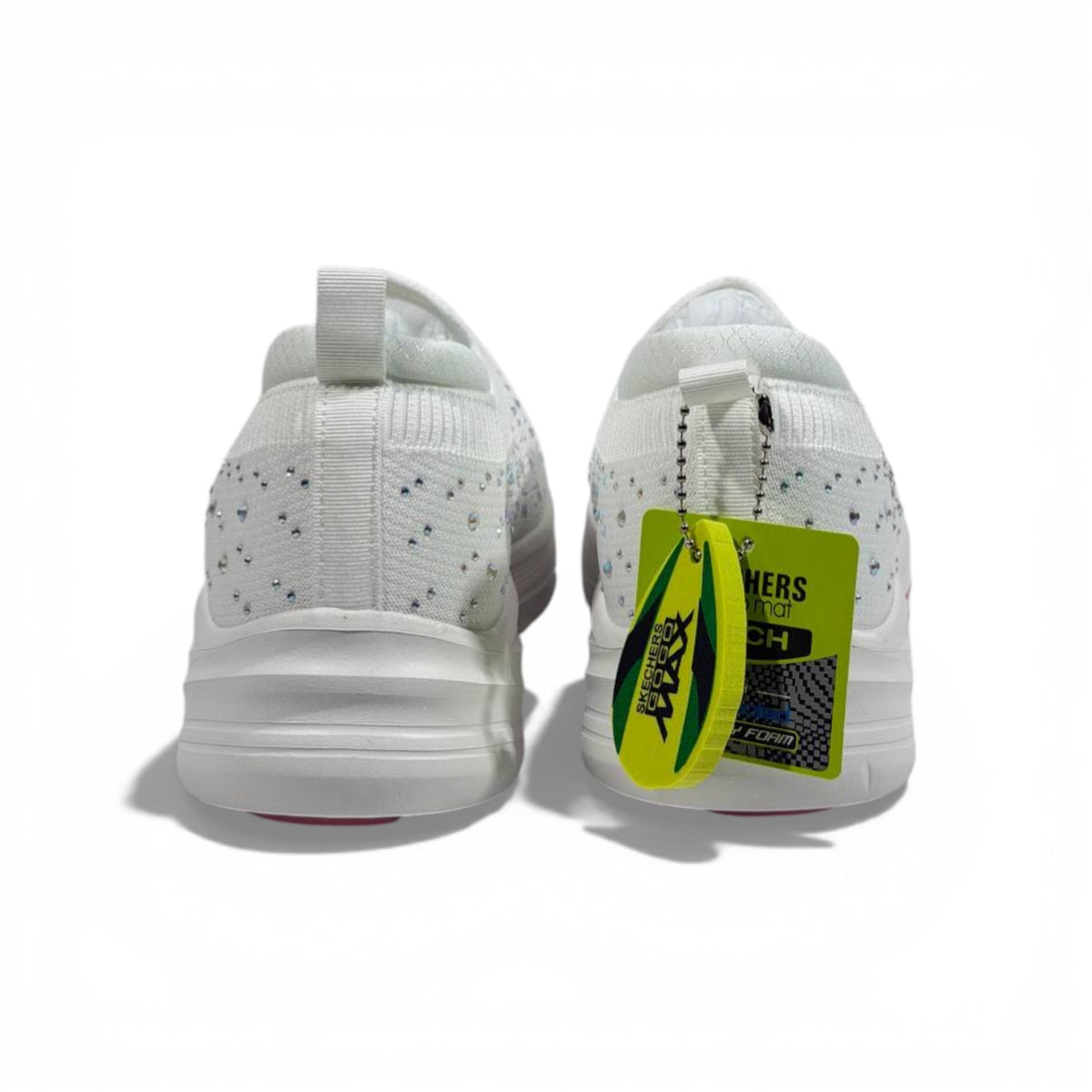 Skechers Crystal Knit Slip-On Sneakers – White Comfort Walking Shoes ✨👟 | Lightweight Breathable Trainers - MASTERPIECE