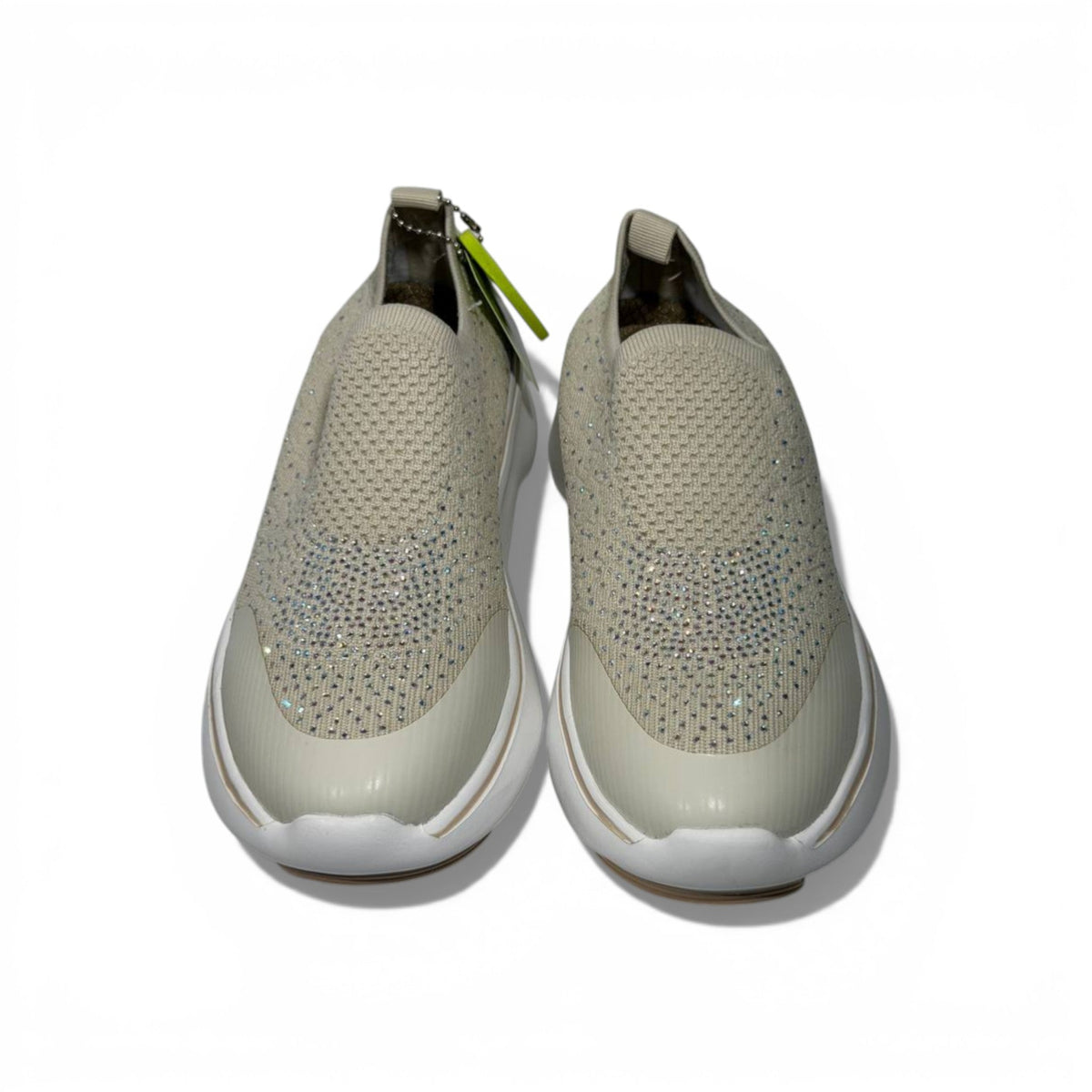 Skechers Crystal Slip-On Sneakers – Beige Sparkle Comfort Shoes ✨👟 | Lightweight Breathable Walking Trainers - MASTERPIECE