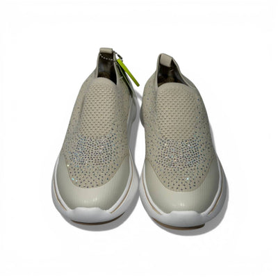 Skechers Crystal Slip-On Sneakers – Beige Sparkle Comfort Shoes ✨👟 | Lightweight Breathable Walking Trainers - MASTERPIECE