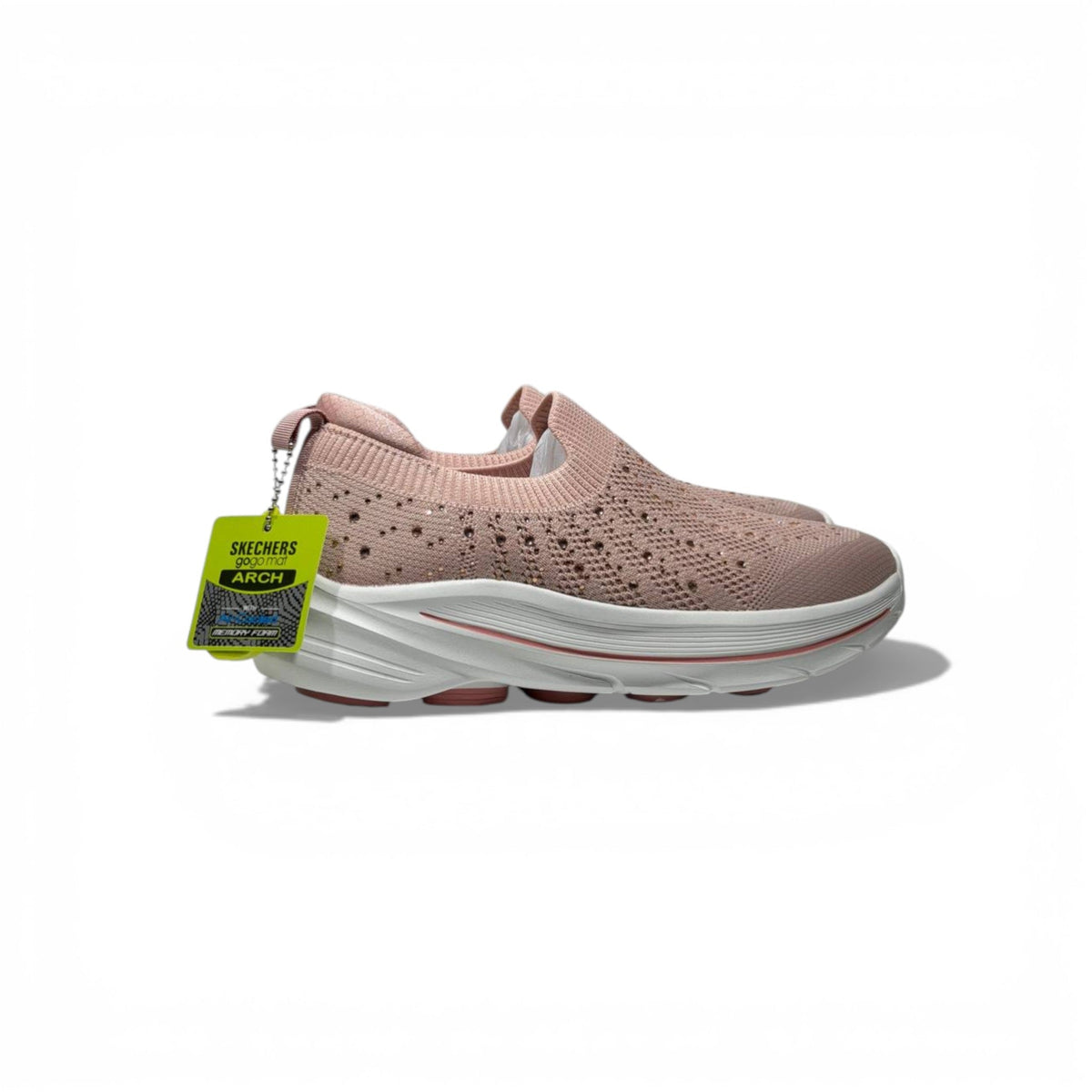 Skechers Crystal Slip-On Sneakers – Blush Pink Sparkle Comfort Shoes ✨👟 | Lightweight Breathable Walking Trainers - MASTERPIECE