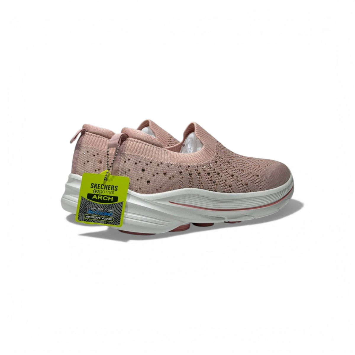 Skechers Crystal Slip-On Sneakers – Blush Pink Sparkle Comfort Shoes ✨👟 | Lightweight Breathable Walking Trainers - MASTERPIECE