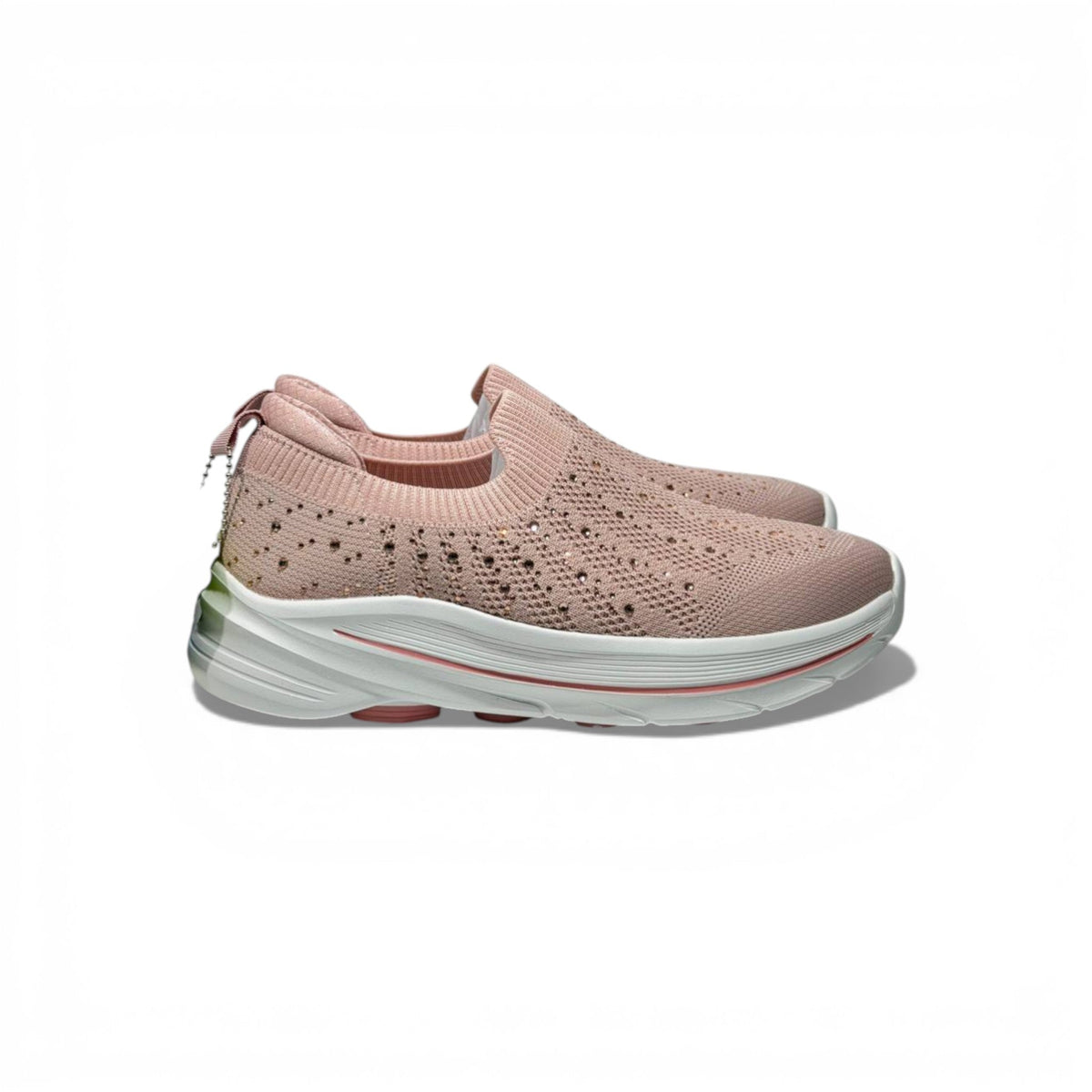 Skechers Crystal Slip-On Sneakers – Blush Pink Sparkle Comfort Shoes ✨👟 | Lightweight Breathable Walking Trainers - MASTERPIECE