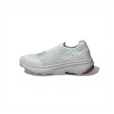 Skechers Crystal Slip-On Sneakers – White Sparkle Comfort Shoes | Lightweight Breathable Walking Trainers - MASTERPIECE