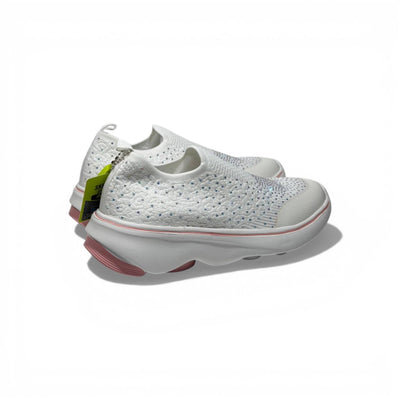 Skechers Crystal Slip-On Sneakers – White Sparkle Comfort Shoes | Lightweight Breathable Walking Trainers - MASTERPIECE