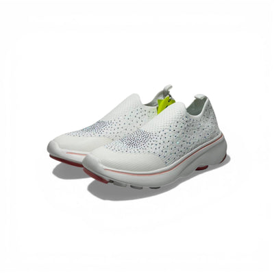 Skechers Crystal Slip-On Sneakers – White Sparkle Comfort Shoes | Lightweight Breathable Walking Trainers - MASTERPIECE