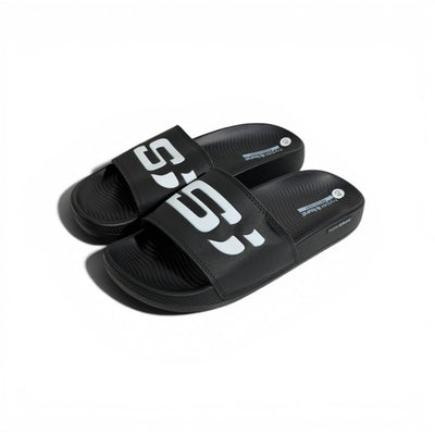 🖤⚡ Skechers Hyper Burst Slides – Black Bold Logo Edition | Ultra Comfort - MASTERPIECE