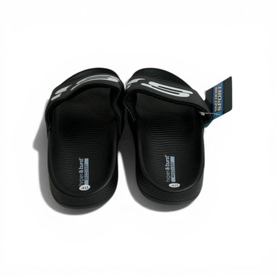 🖤⚡ Skechers Hyper Burst Slides – Black Bold Logo Edition | Ultra Comfort - MASTERPIECE