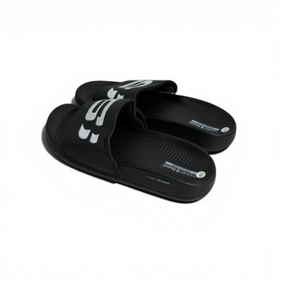 🖤⚡ Skechers Hyper Burst Slides – Black Bold Logo Edition | Ultra Comfort - MASTERPIECE