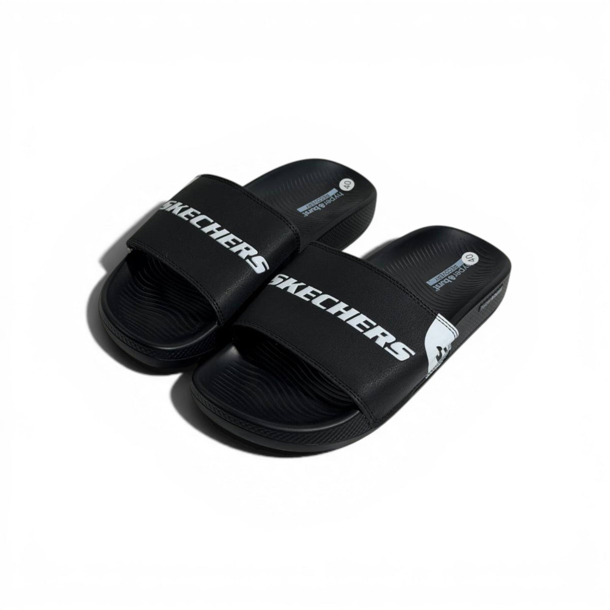 Skechers Hyper Burst Slides — Black - MASTERPIECE