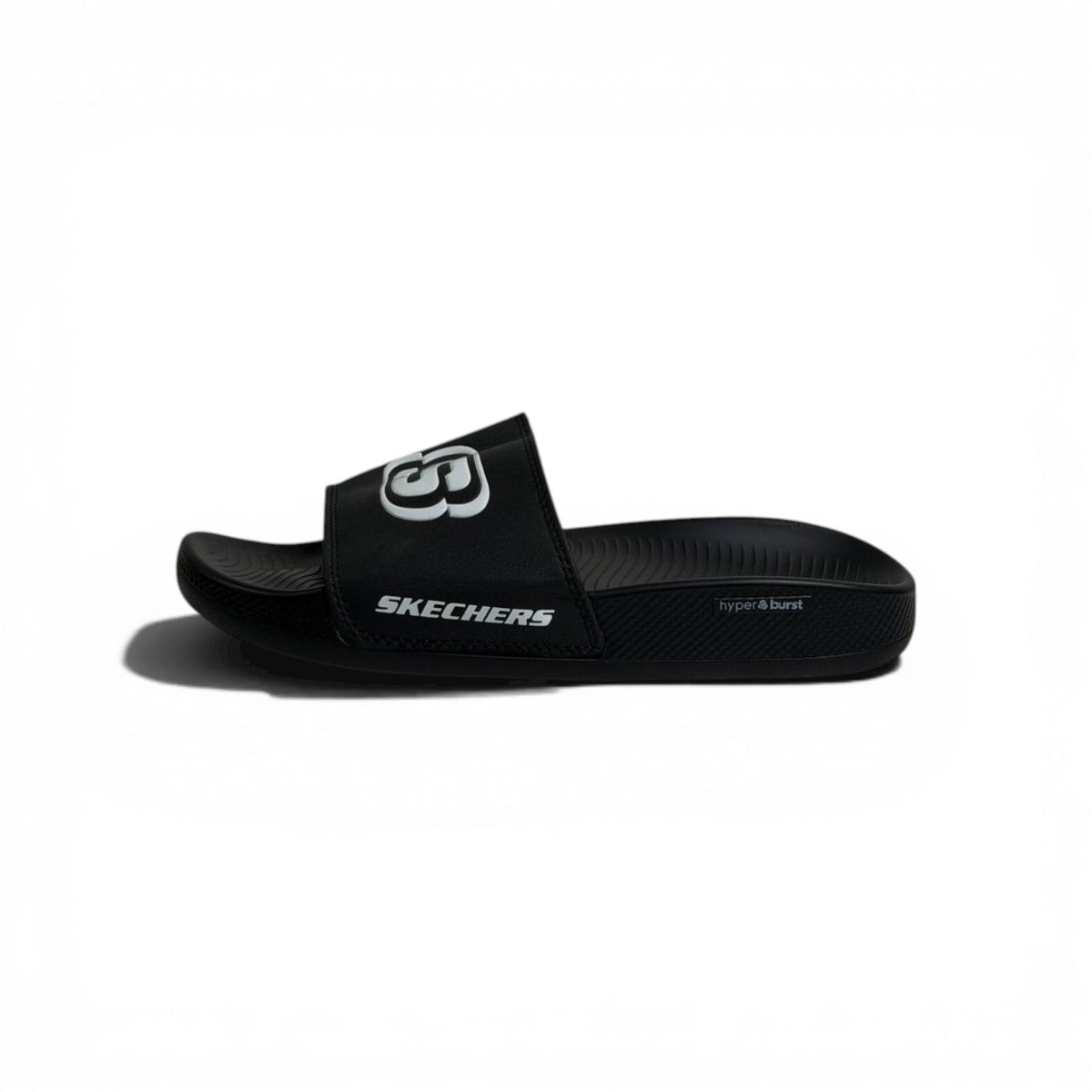 🖤⚡ Skechers Logo Comfort Slides – Black Signature Slides | Everyday Wear - MASTERPIECE