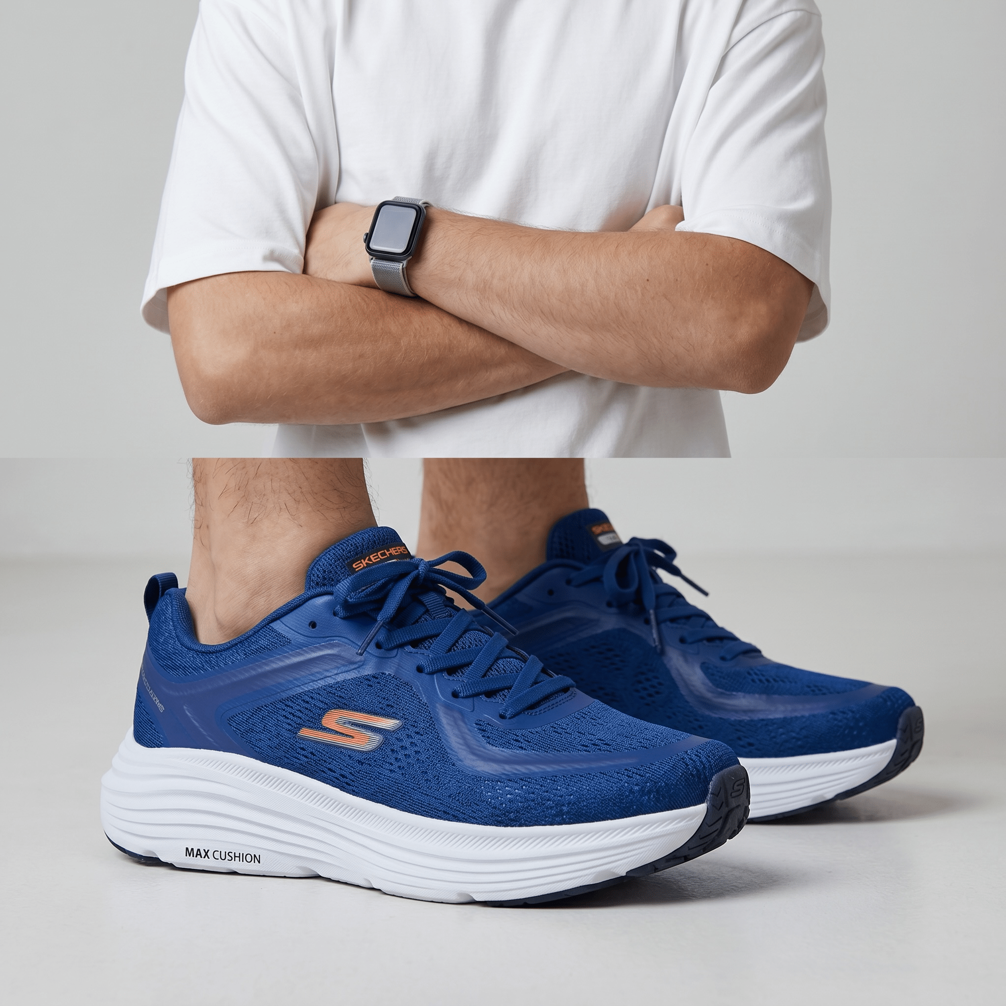 💙 Skechers Max Cushioning Running Shoes – Navy Blue - MASTERPIECE
