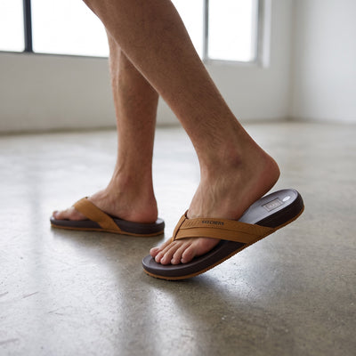 Skechers Men's Flip Flops – Tan Brown Comfort 🩴 - MASTERPIECE
