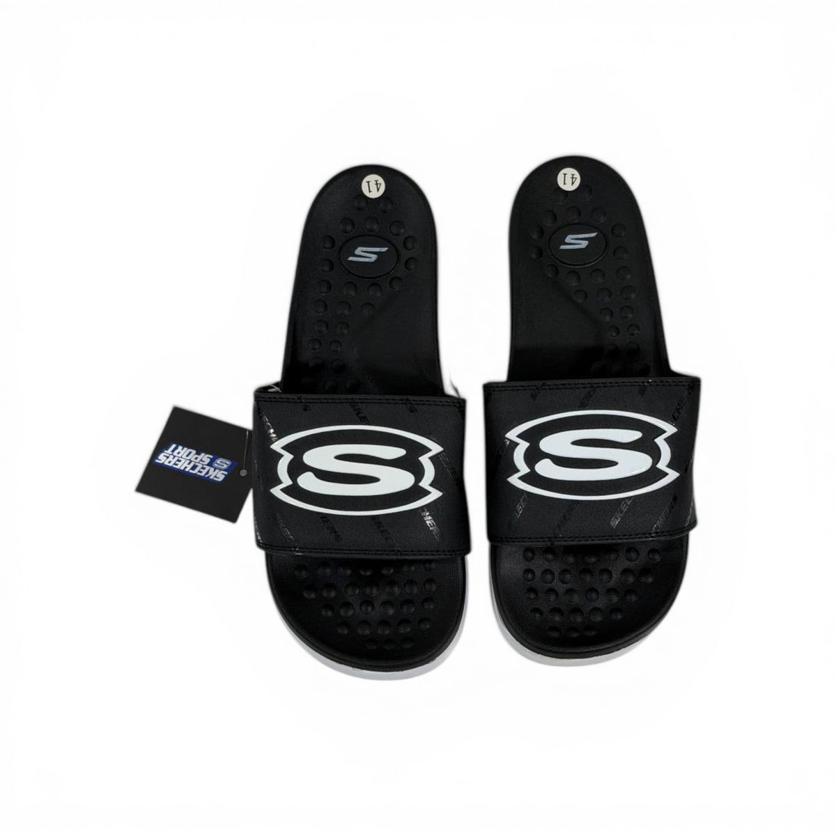 🖤⚪ Skechers Slides – Air Comfort Dual Tone Edition 🔥🩴 - MASTERPIECE