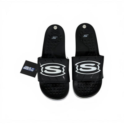 🖤⚪ Skechers Slides – Air Comfort Dual Tone Edition 🔥🩴 - MASTERPIECE