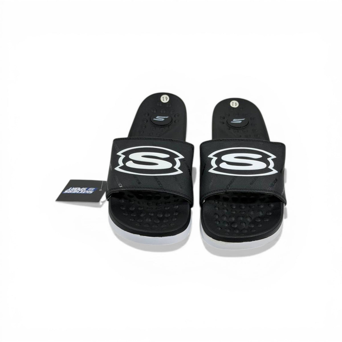 🖤⚪ Skechers Slides – Air Comfort Dual Tone Edition 🔥🩴 - MASTERPIECE