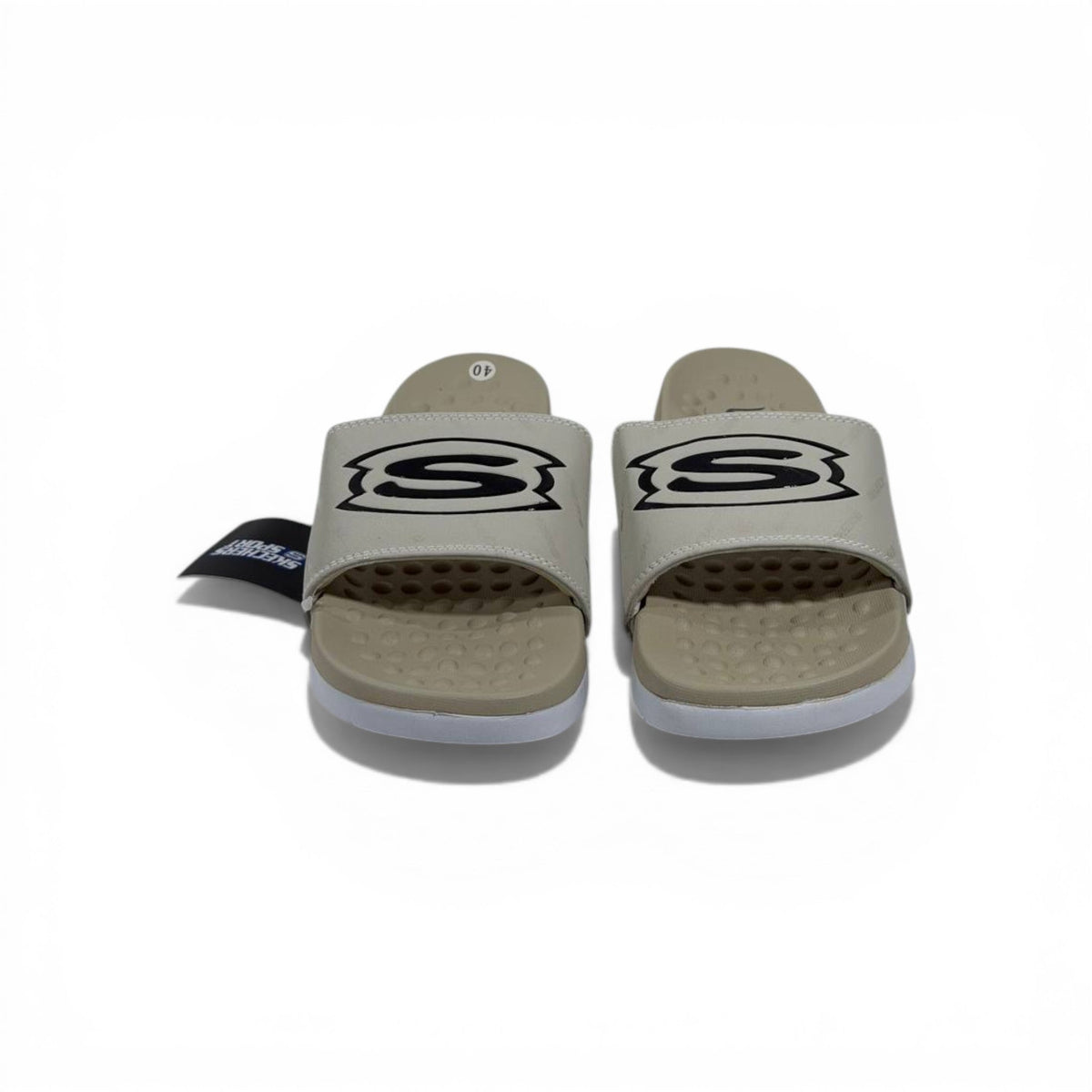 🤎⚪ Skechers Slides – Beige Comfort Air Edition 🌟🩴 - MASTERPIECE