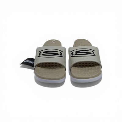 🤎⚪ Skechers Slides – Beige Comfort Air Edition 🌟🩴 - MASTERPIECE