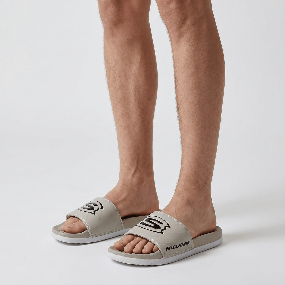 🤎⚪ Skechers Slides – Beige Comfort Air Edition 🌟🩴 - MASTERPIECE
