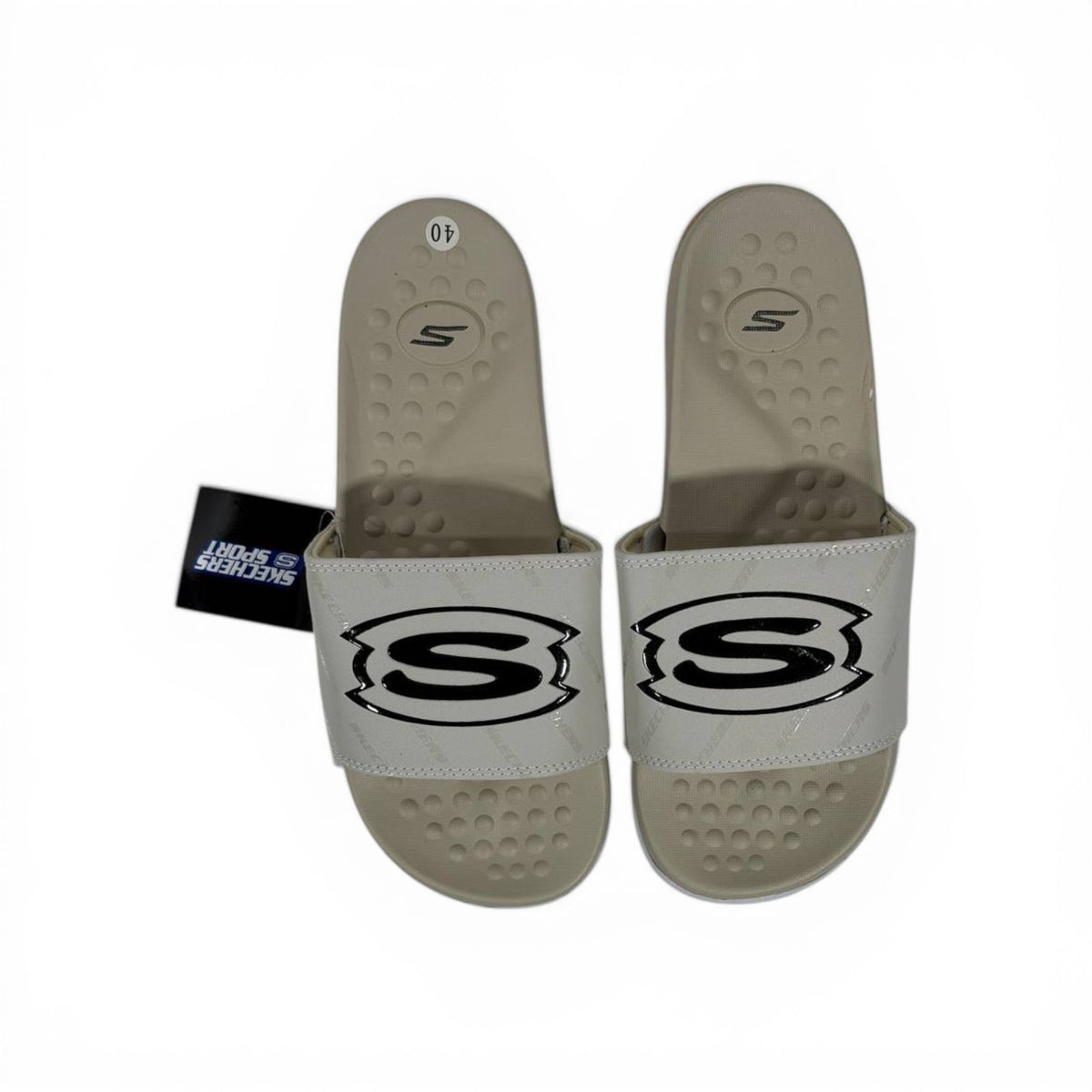 🤎⚪ Skechers Slides – Beige Comfort Air Edition 🌟🩴 - MASTERPIECE