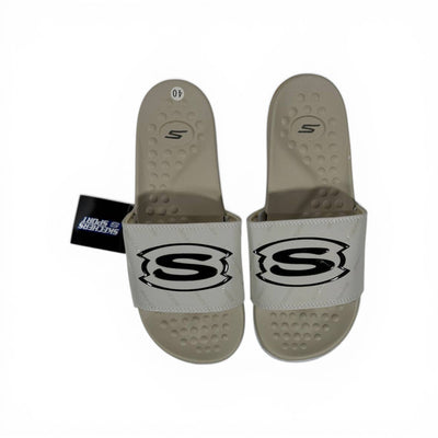 🤎⚪ Skechers Slides – Beige Comfort Air Edition 🌟🩴 - MASTERPIECE