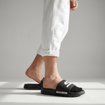 🖤⚡ Skechers Slides – Black Comfort Edition 🩴🔥 - MASTERPIECE