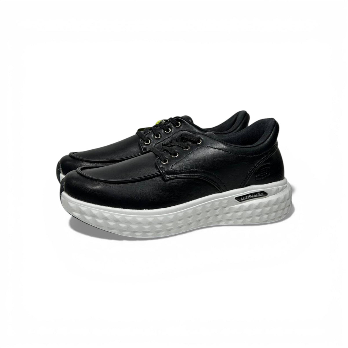 Skechers Ultra Light Leather Sneakers – Black Classic Comfort Shoes 🖤👞 | Lightweight Casual Walking Shoes - MASTERPIECE