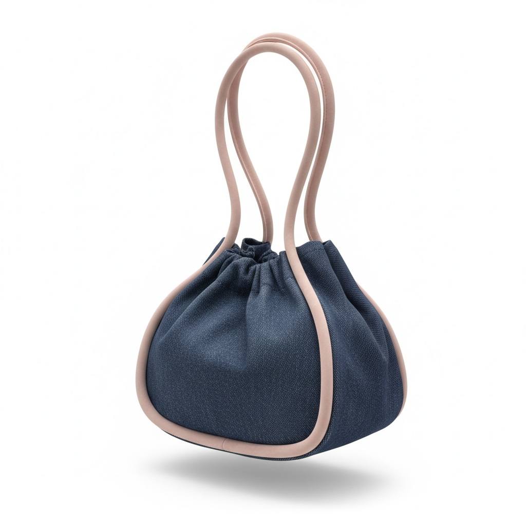 Super Sun Drawstring Mini Bucket Bag — Denim - MASTERPIECE