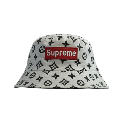 🔄 Supreme Monogram Reversible Bucket Hat | Black & White Double Face 🖤🤍 - MASTERPIECE