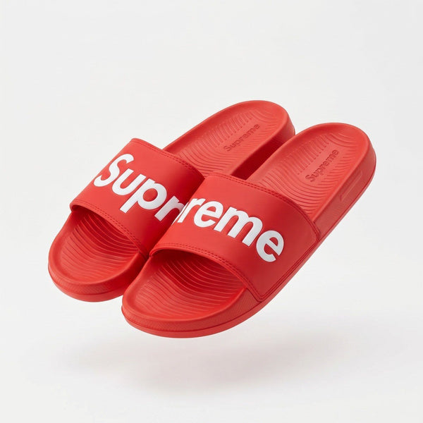 ❤️🔥 Supreme Red Logo Slide Sandals | Lightweight Comfort Slides 👣