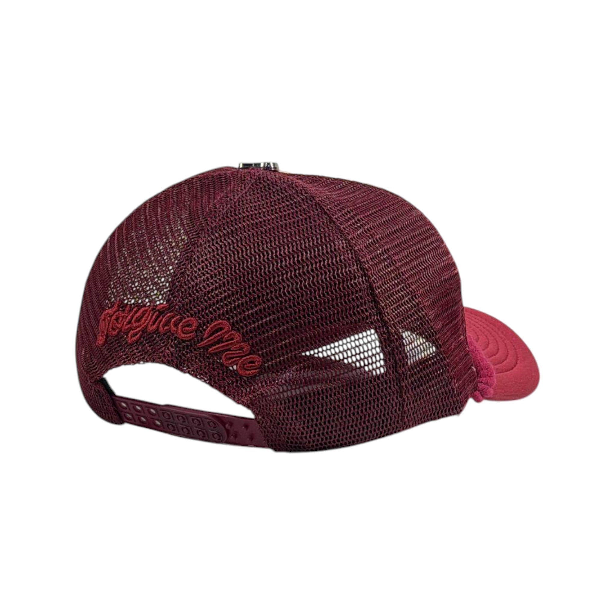 🔥 Syna Burgundy & Cream Trucker Cap | Bold Streetwear Logo Hat 🧢 - MASTERPIECE