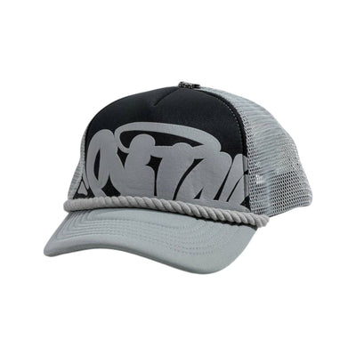 🖤 SYNA Style Black & Grey Trucker Cap | Bold Logo Streetwear Hat 🧢 - MASTERPIECE