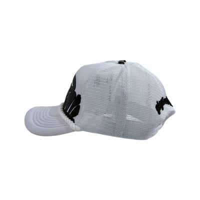 🤍 SYNA Style White Trucker Cap | Bold Logo Streetwear Hat 🧢 - MASTERPIECE