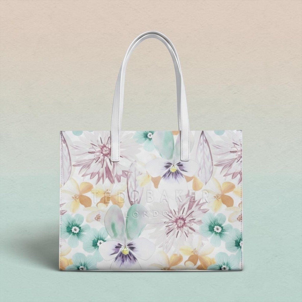 Ted Baker Large Floral Tote Bag – Pastel Elegant Shopper 🌸✨ - MASTERPIECE