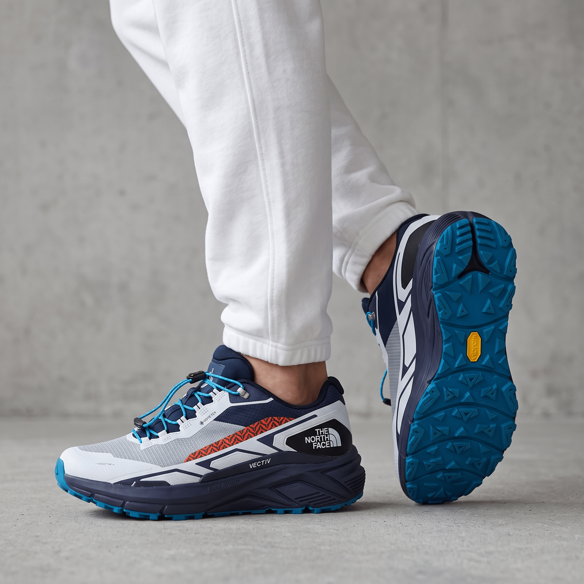 🏔️ The North Face GORE-TEX Vibram Trail Running Shoes – White/Navy - MASTERPIECE