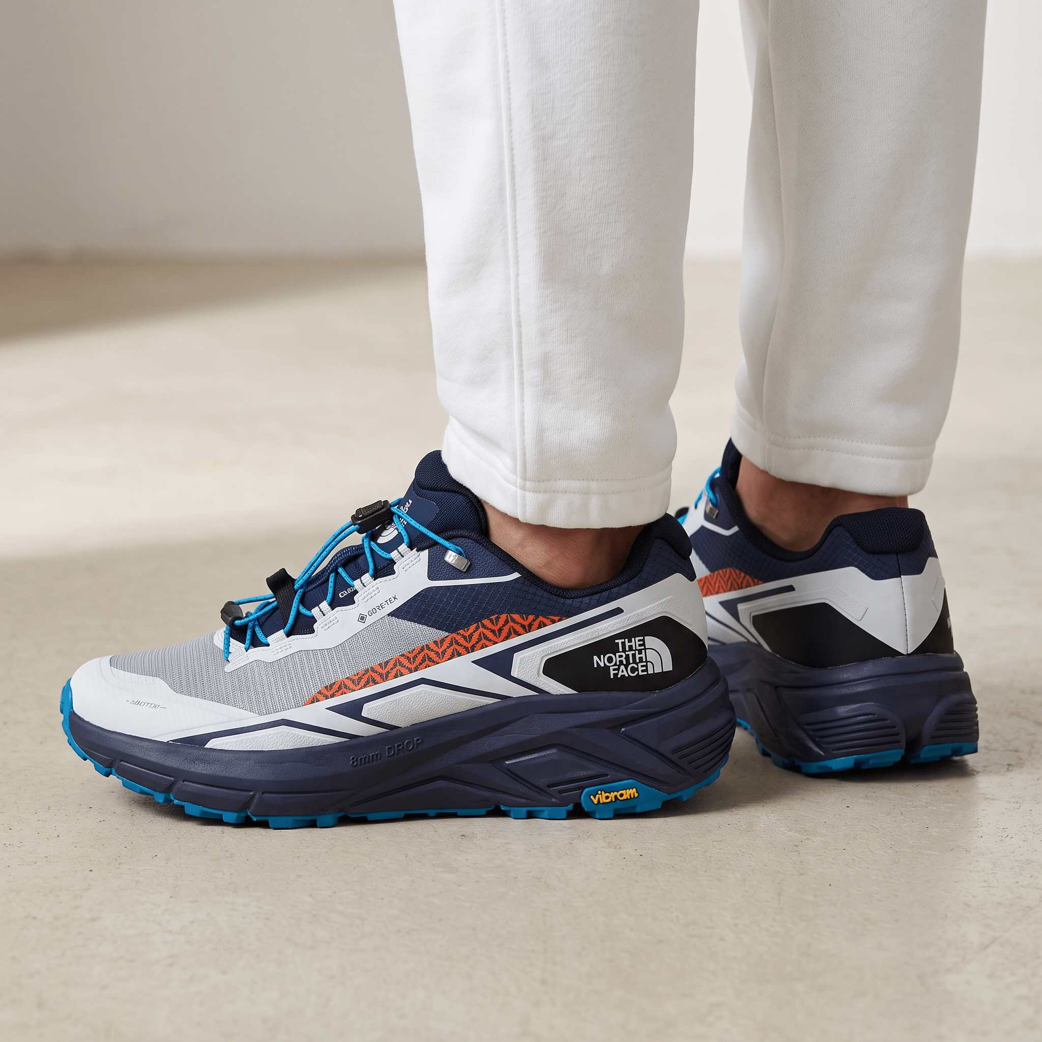 🏔️ The North Face GORE-TEX Vibram Trail Running Shoes – White/Navy - MASTERPIECE