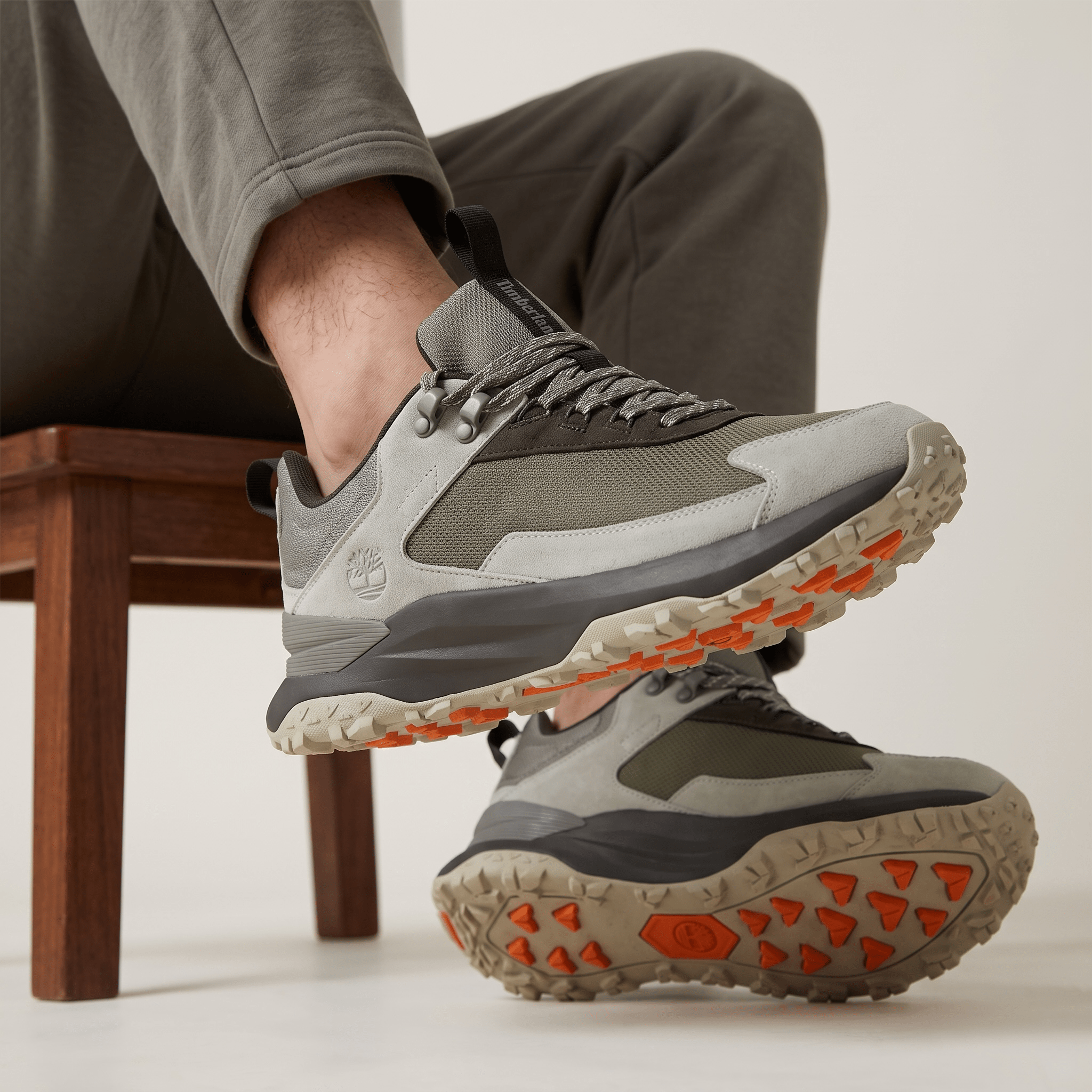 Timberland Trail Running Shoes – Light Grey / Olive - MASTERPIECE