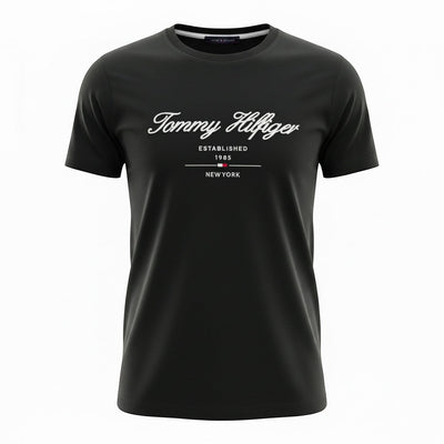 Tommy Hilfiger Black T-Shirt 🖤✨ Classic Script Logo - MASTERPIECE