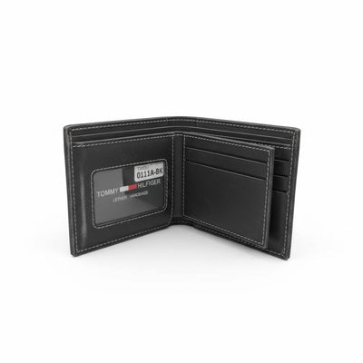 Tommy Hilfiger Classic Leather Bifold Wallet — Black - MASTERPIECE